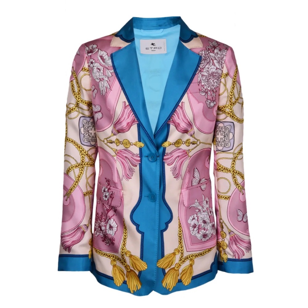 Etro scarf print silk blazer